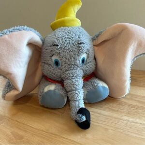 Disney Parks Dumbo The Elephant‎ Plush Stuffed Animal Gray With Yellow Hat